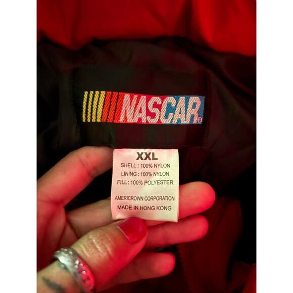 Authentic NASCAR Racing Winter Jacket Coat Embroidered Hood XXL Vintage Rare - Picture 3 of 12
